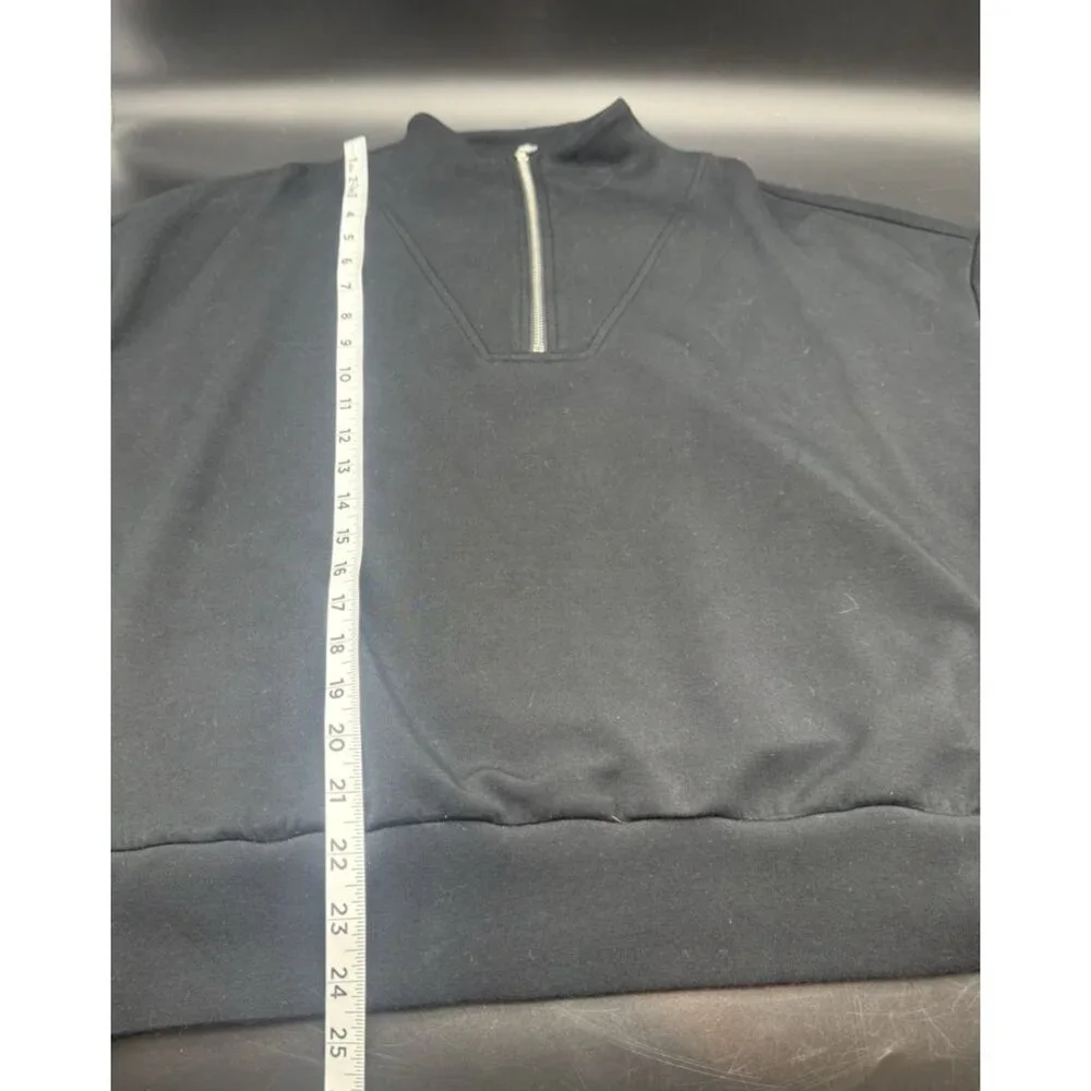 Varley Black Doublesoft Hawley 1/2 Zip Womens Sweatshirt L Soft Luxe Athleisure - Picture 10 of 10